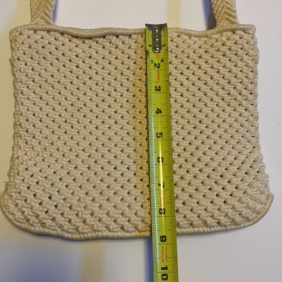 Vintage Handmade Boho Cream Crocheted Purse - Picture 7 of 7